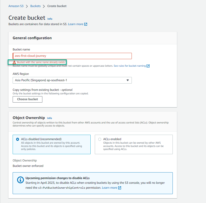 Create S3 Bucket