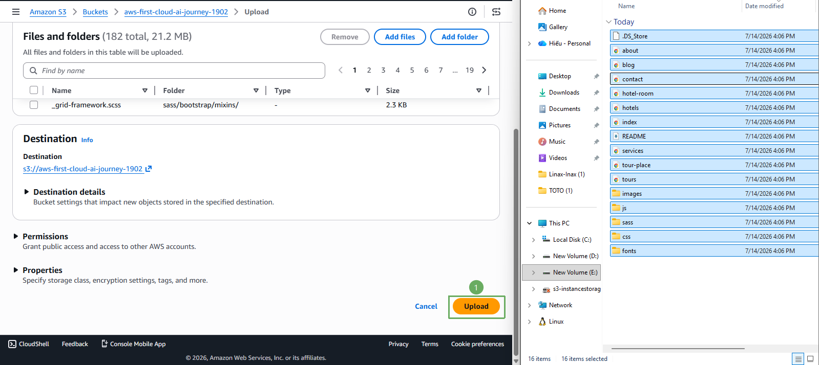 Upload data