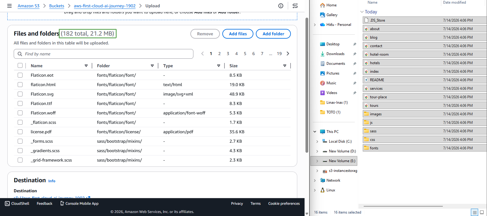 Upload data