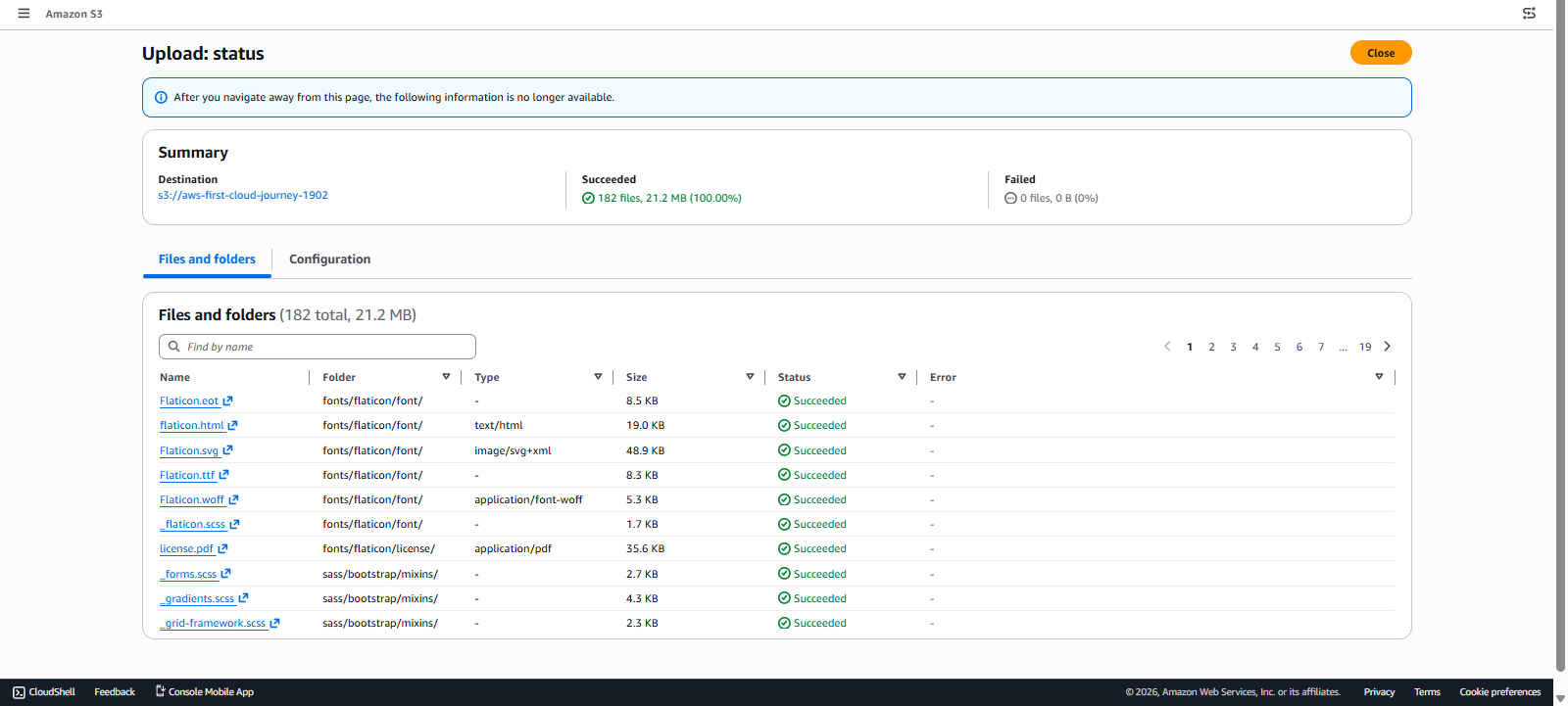 Upload data